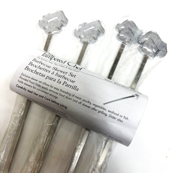 Pampered Chef  BBQ Skewer #2701 Chef Hat  Set of 4 NIB - Picture 7 of 11